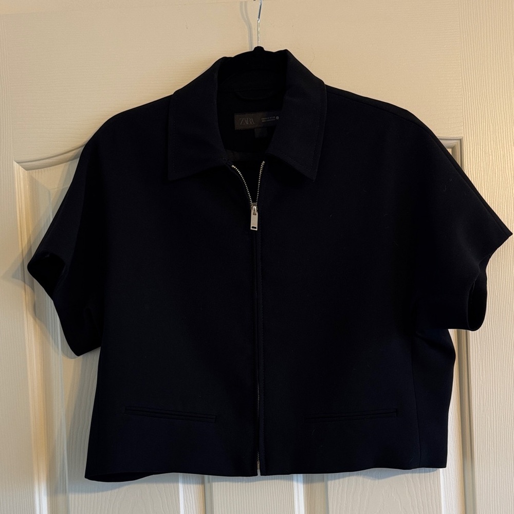 Zara Black Zip-Up Jacket New With Tags